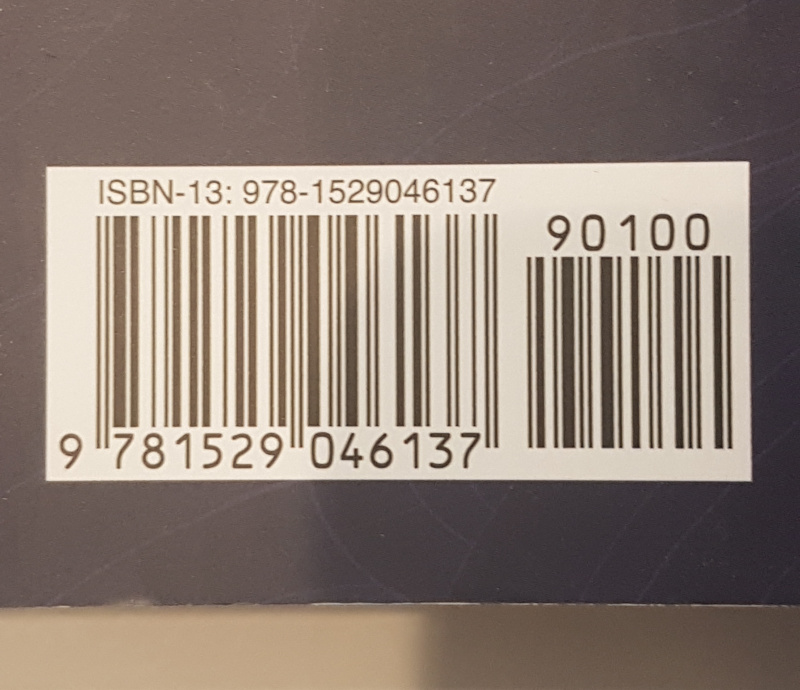 The back of a book showing an ISBN barcode and number